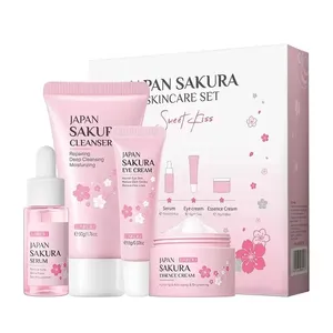 Laikou Japan Sakura Skin Care Set Sweet Kiss (Cleanser+Serum+Eye Cream+Essence Cream)